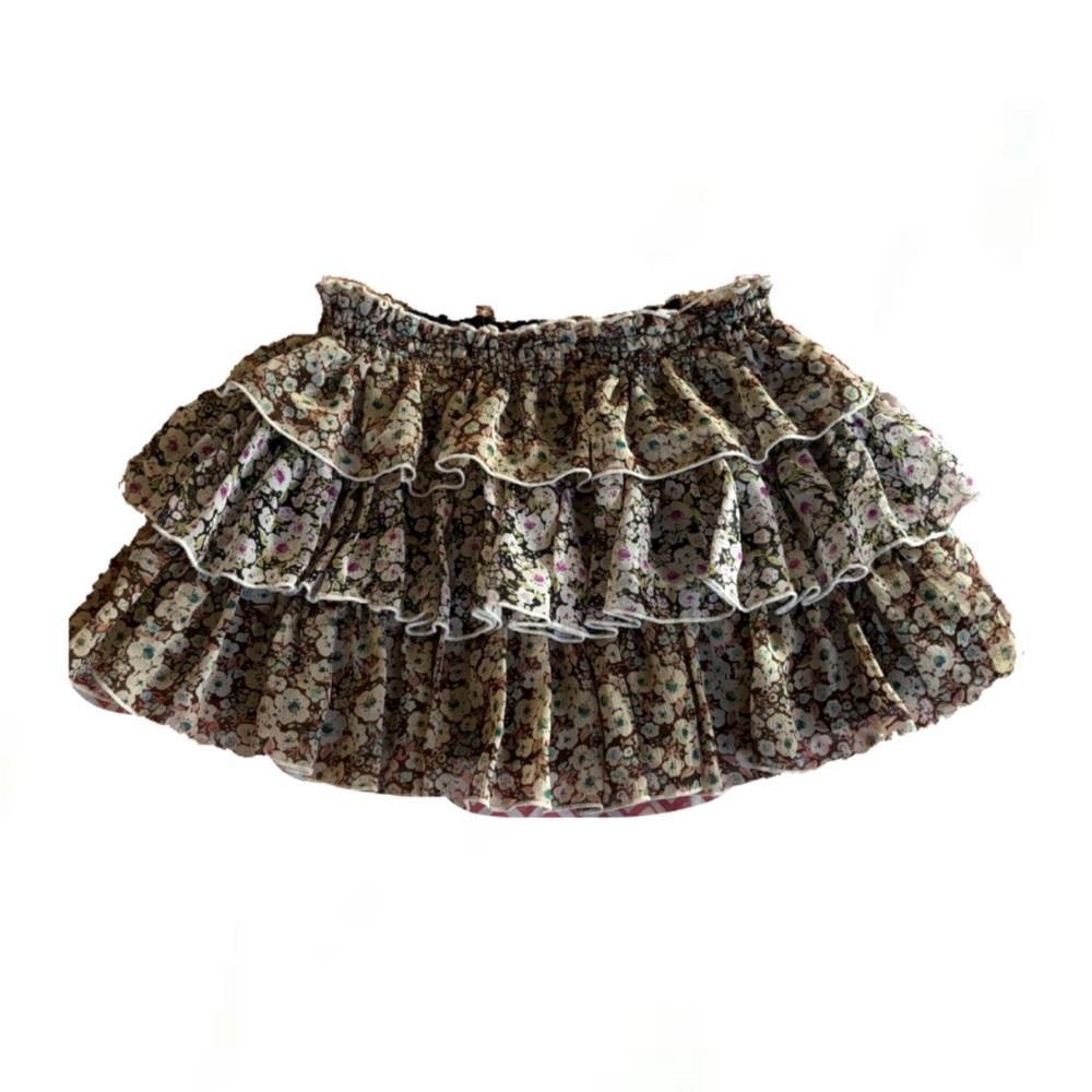 Chic Floral Layered Mini Skirt